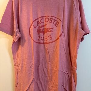 Lacoste 1933 Crocodile Graphic T-Shirt Red Slim Fit Men’s Size 6 | Large